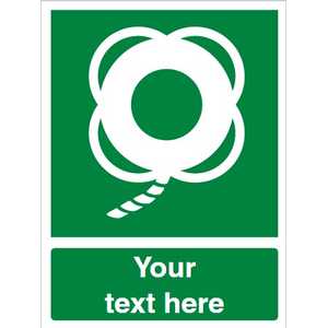 Custom Lifebuoy With Line Safety Sign