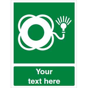 Custom Lifebuoy With Light Safety Sign
