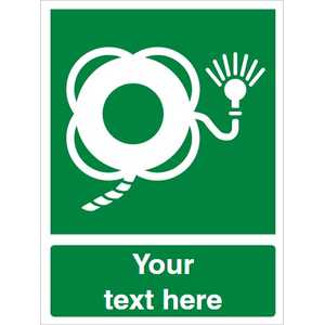 Custom Lifebuoy With Line And Light Safety Sign