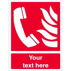 Custom Fire Emergency Telephone Safety Sign