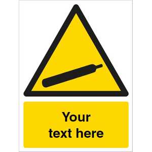 Custom Compressed Gas Hazard Safety Sign