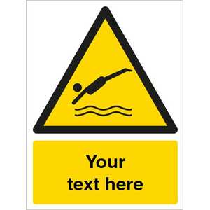 Custom Diving Area Warning Safety Sign