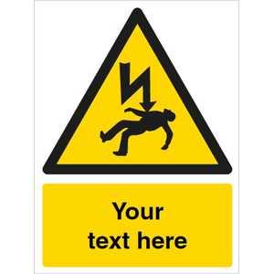 Custom Risk Of Death By Electrocution Warning Safety Sign