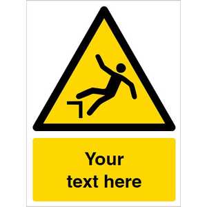 Custom Drop (Fall) Warning Safety Sign