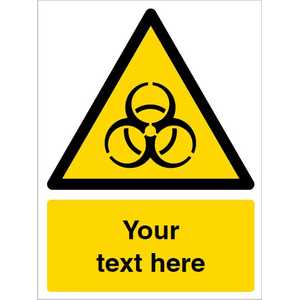 Custom Biological Hazard Warning Safety Sign