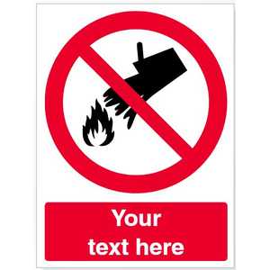 Custom Do Not Extinguish With Water Safety Sign