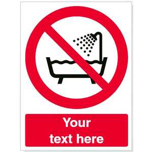 Custom Do Not Use Device In Bathtub, Shower And Other Safety Sign