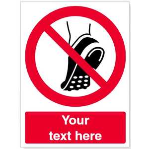 Custom Do Not Wear Metal Studded Footwear Safety Sign
