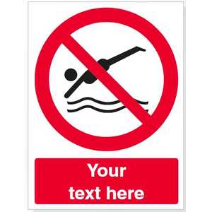 Custom No Diving Safety Sign