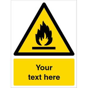 Custom Flammable Material Warning Safety Sign