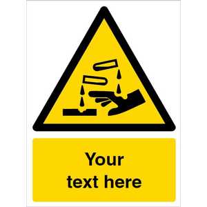 Custom Corrosive Substance Warning Safety Sign