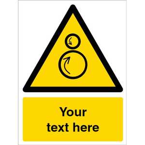 Custom Counter Rotating Rollers Warning Safety Sign