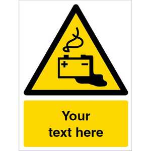 Custom Battery Charging Warning Safety Sign