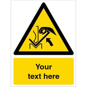 Custom Hand Crushing Between Press Brake And Material Warning Safety Sign