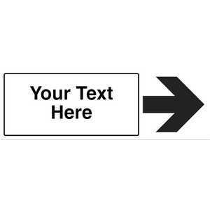 Custom Black Arrow Right Safety Sign
