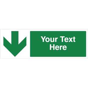 Custom Green Arrow Down Safety Sign