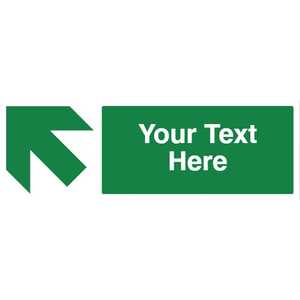 Custom Green Arrow Up/Left Safety Sign