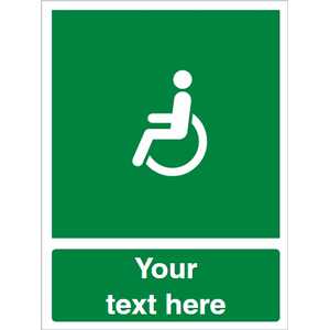 Custom Wheelchair Left Safety Sign
