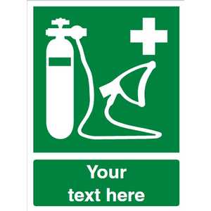Custom Oxygen Resuscitator Safety Sign