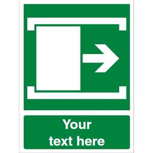 Custom Door Slides Right To Open Safety Sign