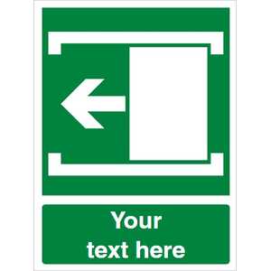 Custom Door Slides Left To Open Safety Sign