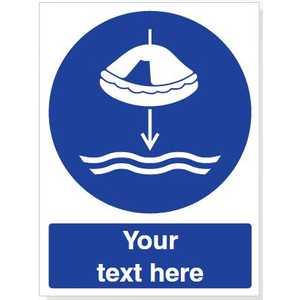 Custom Lower Liferaft To Water Safety Sign