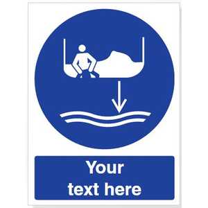 Custom Lower Rescue Boat To Water Safety Sign