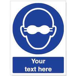 Custom Opaque Eye Protection Must Be Worn Safety Sign