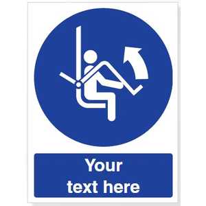 Custom Open Safety Bar Of Chairlift Safety Sign