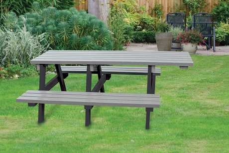 1840mm A-Frame Extended Top Picnic Table - Recycled Plastic