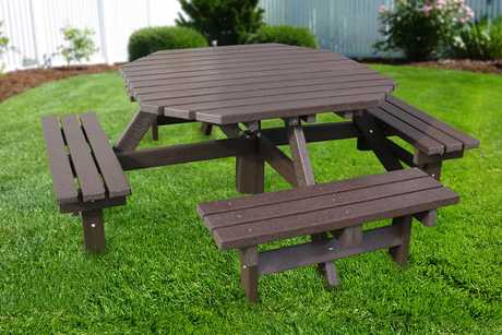 8 Person Octagonal Picnic Table - Recycled Plastic