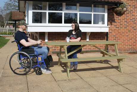 Disabled Access A-Frame Wooden Picnic Table